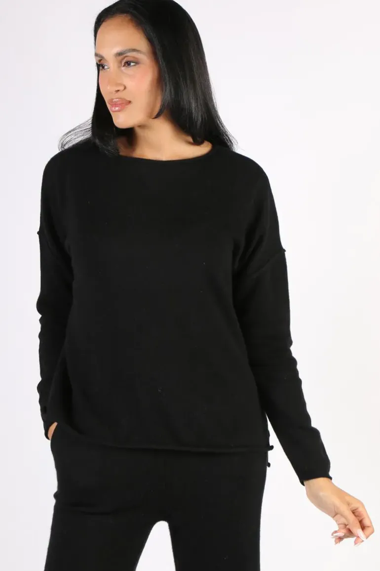 C & Co Roll Edge Jumper In Black