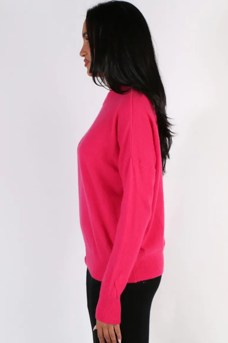 C & Co Vintage Jumper In Hot Pink