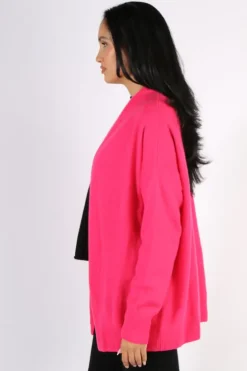 C & Co Wrap Cardi In Hot Pink