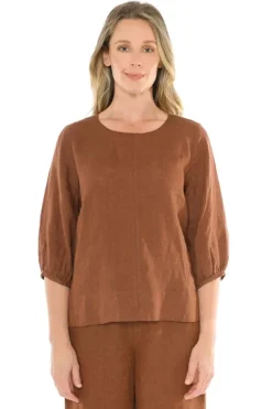 Center Seam Top In Tan By Jump