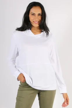 Clarity Cameron Hood Top In White
