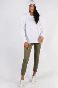Clarity Cameron Hood Top In White