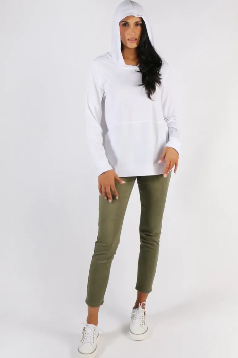 Clarity Cameron Hood Top In White