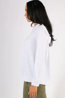 Clarity Cameron Hood Top In White