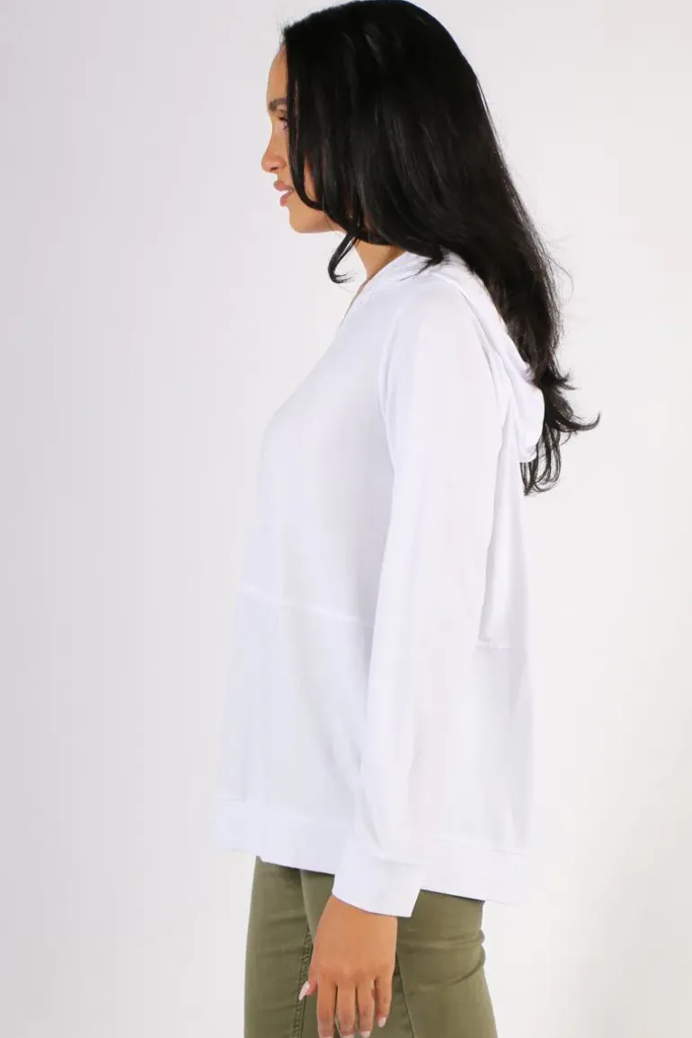 Clarity Cameron Hood Top In White