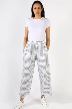 Clarity Isabella Linen Pant In Stripe