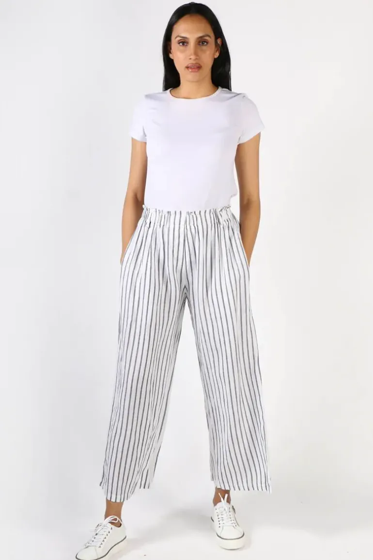 Clarity Isabella Linen Pant In Stripe