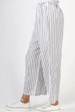 Clarity Isabella Linen Pant In Stripe