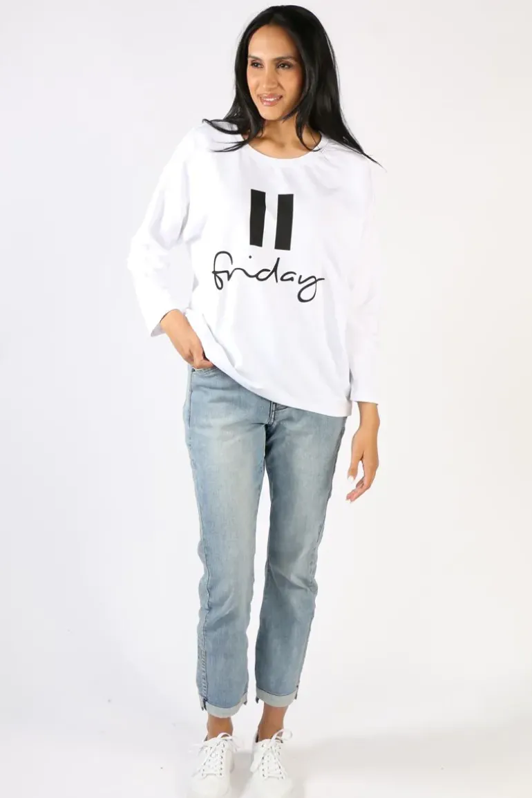 Clarity Pause Friday Relaxed Sweatshirt In White