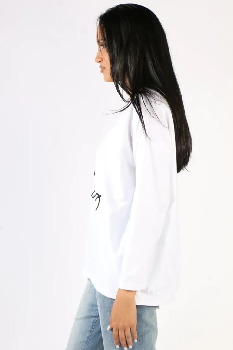 Clarity Pause Friday Relaxed Sweatshirt In White