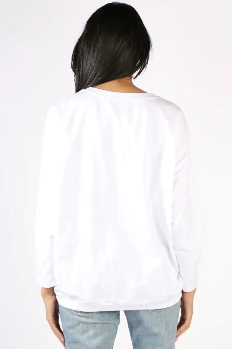 Clarity Pause Friday Relaxed Sweatshirt In White