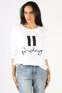 Clarity Pause Friday Relaxed Sweatshirt In White