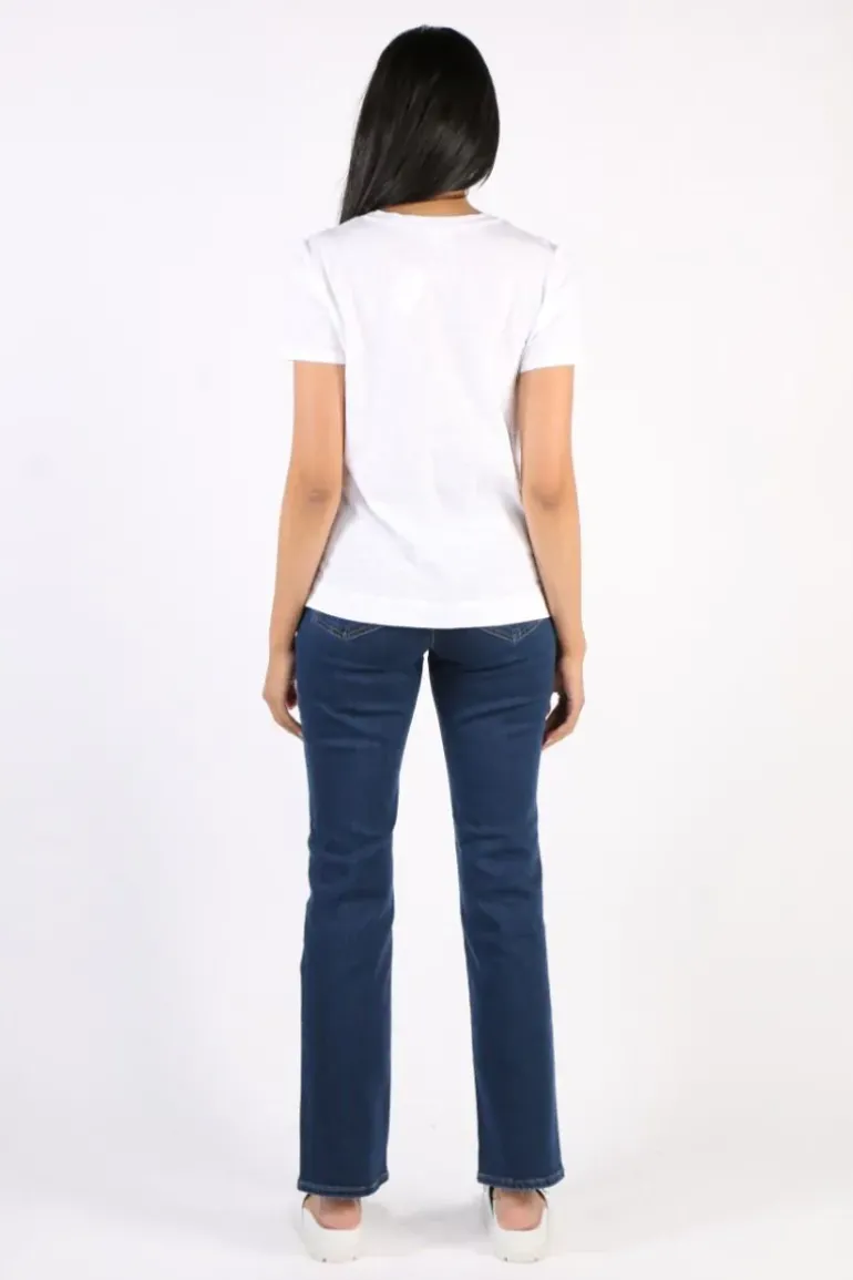 Classic V Neck Tee By Jump In White