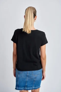 Cloth Paper Scissor Slub Crew Tee In Black