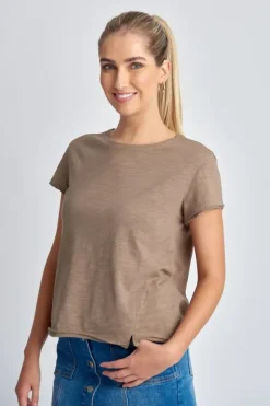 Cloth Paper Scissor Slub Crew Tee In Twig