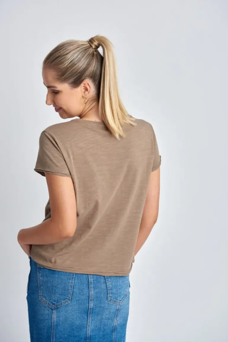 Cloth Paper Scissor Slub Crew Tee In Twig
