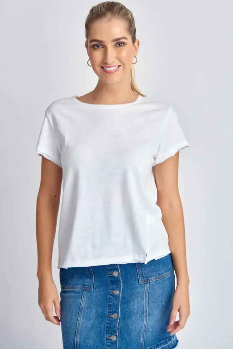 Cloth Paper Scissor Slub Crew Tee In White