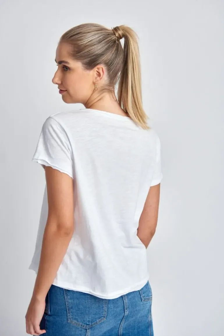 Cloth Paper Scissor Slub Crew Tee In White