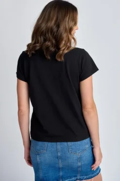 Cloth Paper Scissors Cap Sleeve Tee In Black