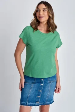 Cloth Paper Scissors Cap Sleeve Tee In Green