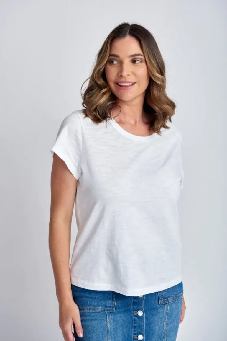 Cloth Paper Scissors Cap Sleeve Tee In White