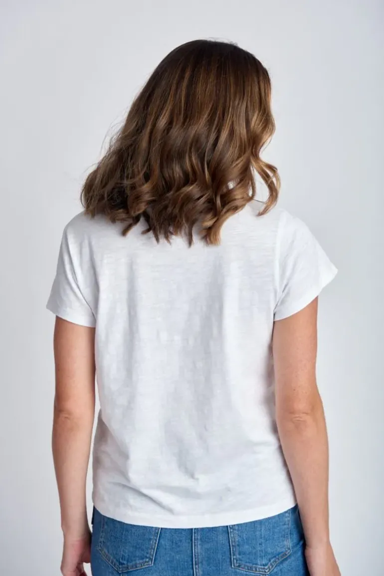 Cloth Paper Scissors Cap Sleeve Tee In White