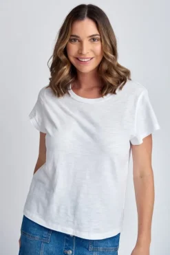 Cloth Paper Scissors Cap Sleeve Tee In White