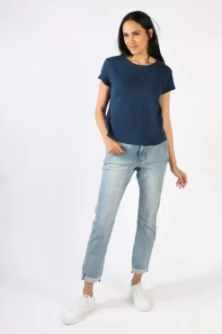 Cloth Paper Scissors Crop Tee In Navy