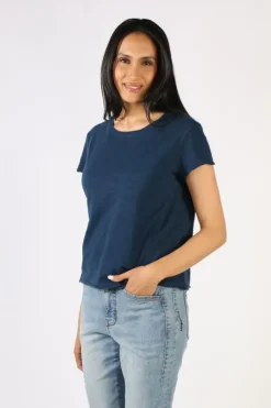 Cloth Paper Scissors Crop Tee In Navy