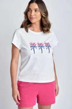 Cloth Paper Scissors Palm Tree Top In Pink