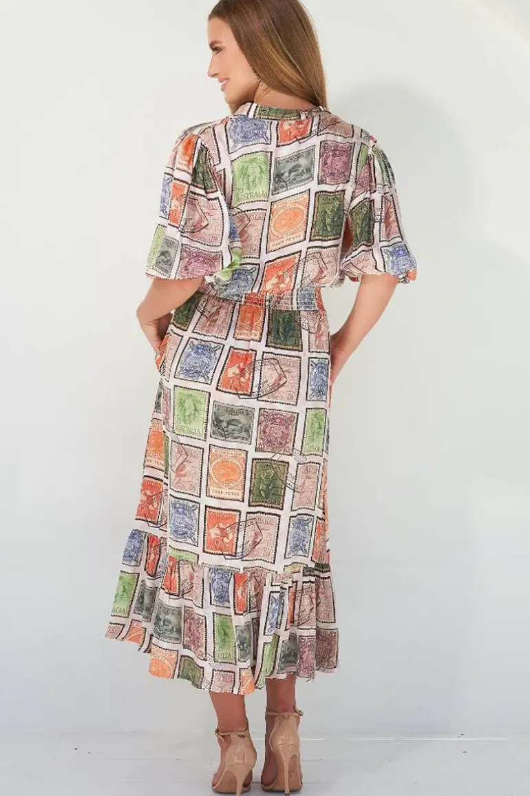 Collectivo Samantha Midi Dress In Print
