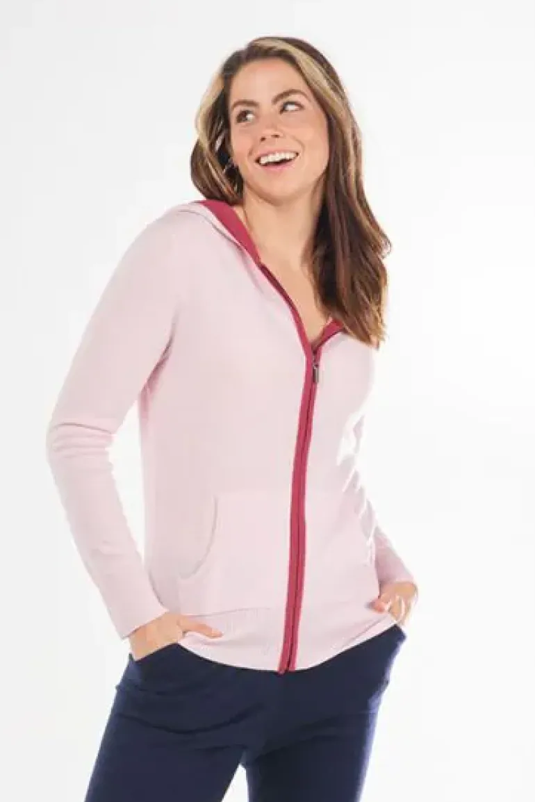 Contrast Hoodie In Blush By Bridge & Lord