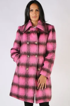 Cooper Double Scoop Coat In Pink