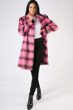 Cooper Double Scoop Coat In Pink