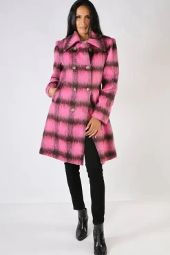 Cooper Double Scoop Coat In Pink