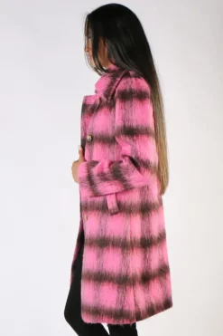 Cooper Double Scoop Coat In Pink