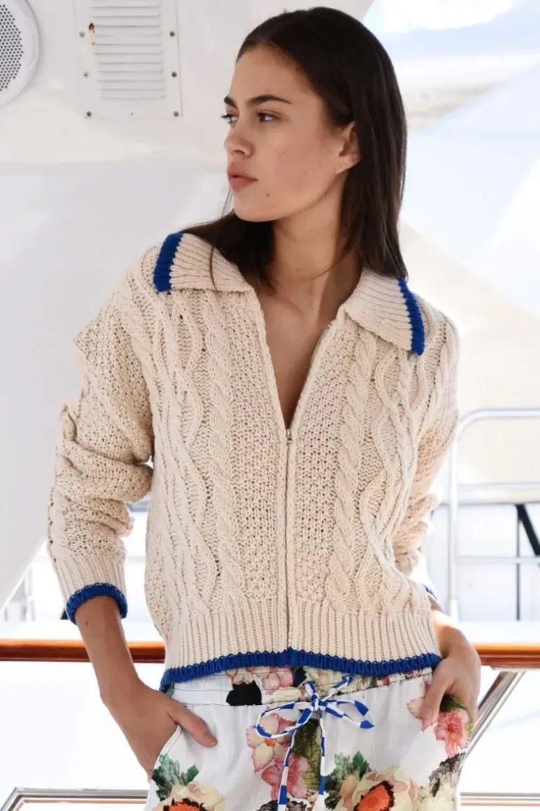 Cooper Let Knit Be Jacket In Ivory