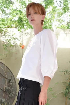 Cooper Love Gathers Top In White