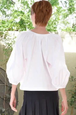 Cooper Love Gathers Top In White