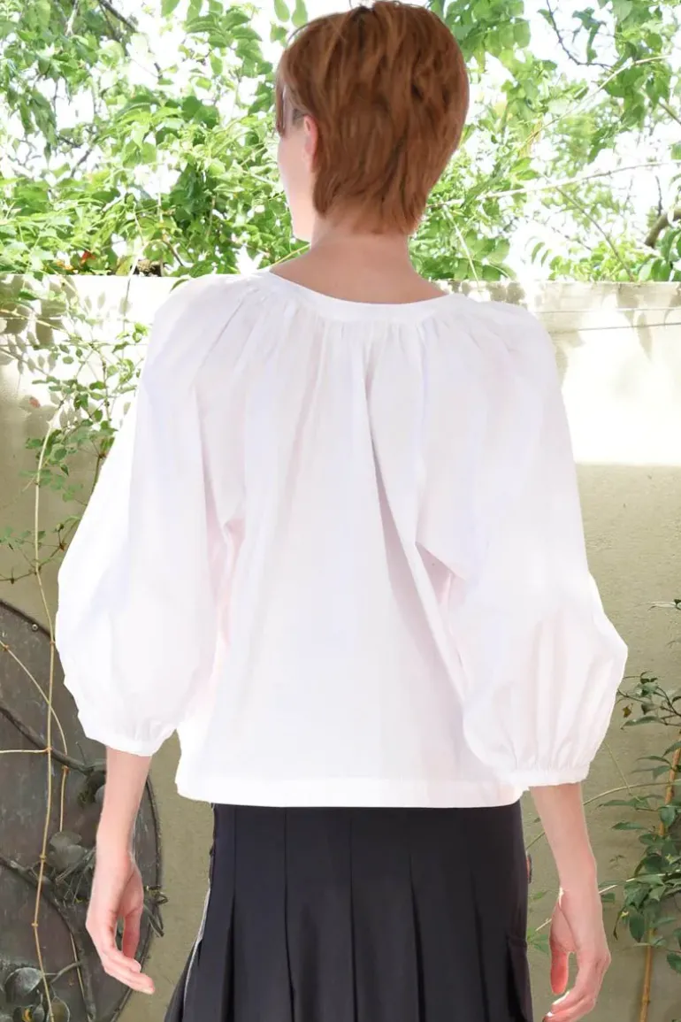 Cooper Love Gathers Top In White