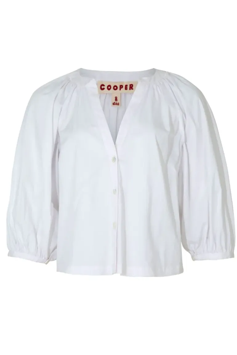 Cooper Love Gathers Top In White