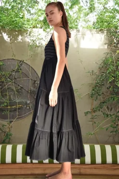 Cooper Shirring Is Caring Maxi Dress In Black