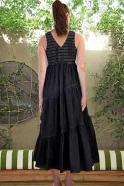 Cooper Shirring Is Caring Maxi Dress In Black