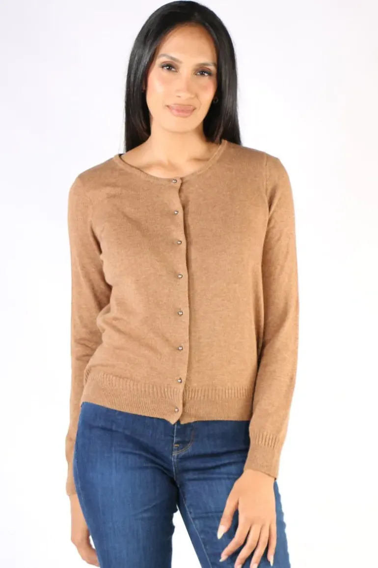 Core Cardigan In Toffee By Jump