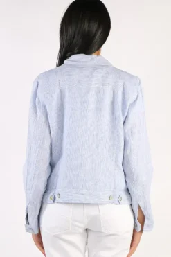 Core Stripe Linen Jacket In Denim By Jump
