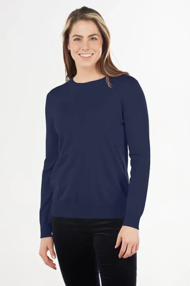 Crew Neck Jumper In Navy By Bridge & Lord