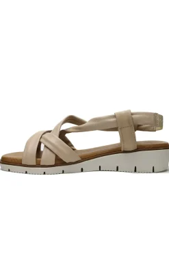 Criss Cross Sandal By Luxedixe In Taupe
