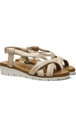 Criss Cross Sandal By Luxedixe In Taupe