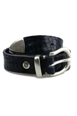 Croc Belt By B.Belt In Navy