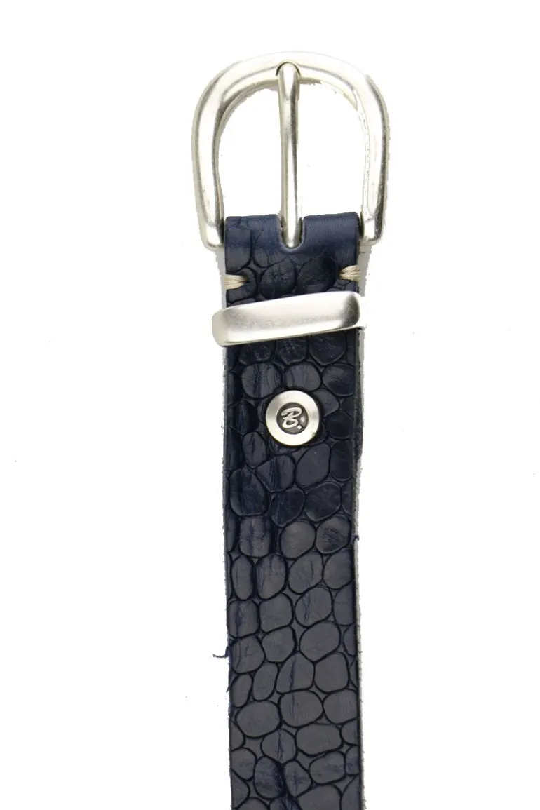 Croc Belt By B.Belt In Navy